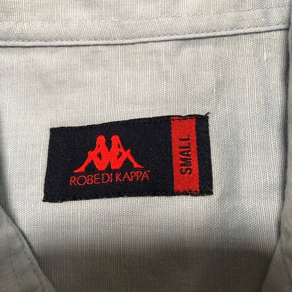 Robe di Kappa Light Blue/Grey Button-Up Shirt 3/4 Sleeves Women's Size Small - Picture 4 of 5